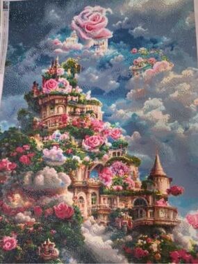 New Fantasy Rose Fairytale Castle 16x24" 5D DIY Diamond Art Kit